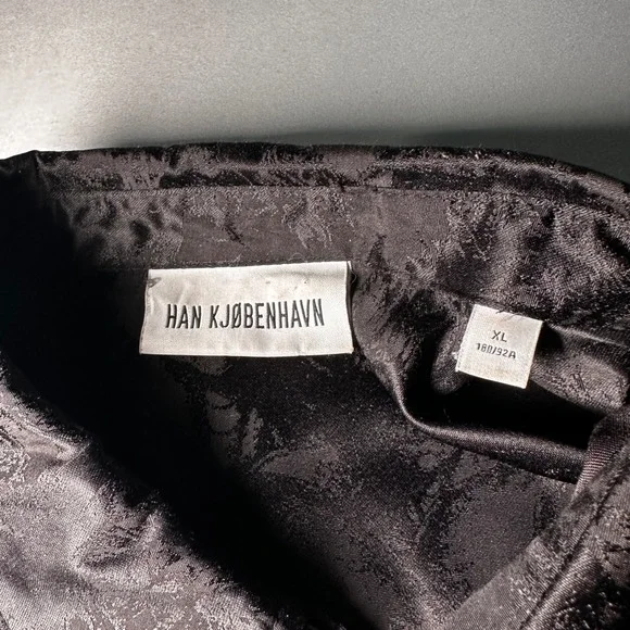 HAN KJOBENHAVN Shirt‎ Men XL Black Alien All Over Print Satin Festival EDM Club